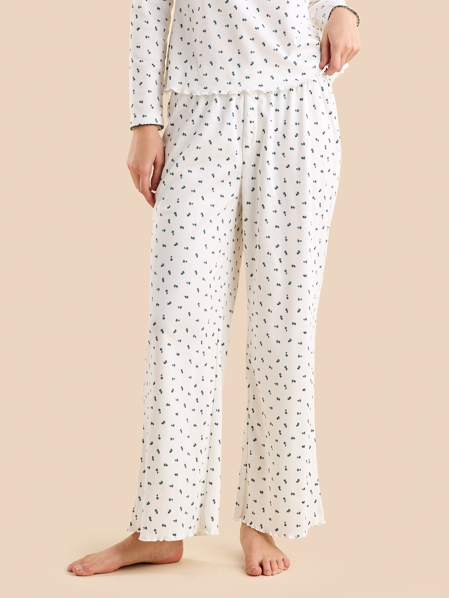 Floral Print Pointelle Pyjama Set