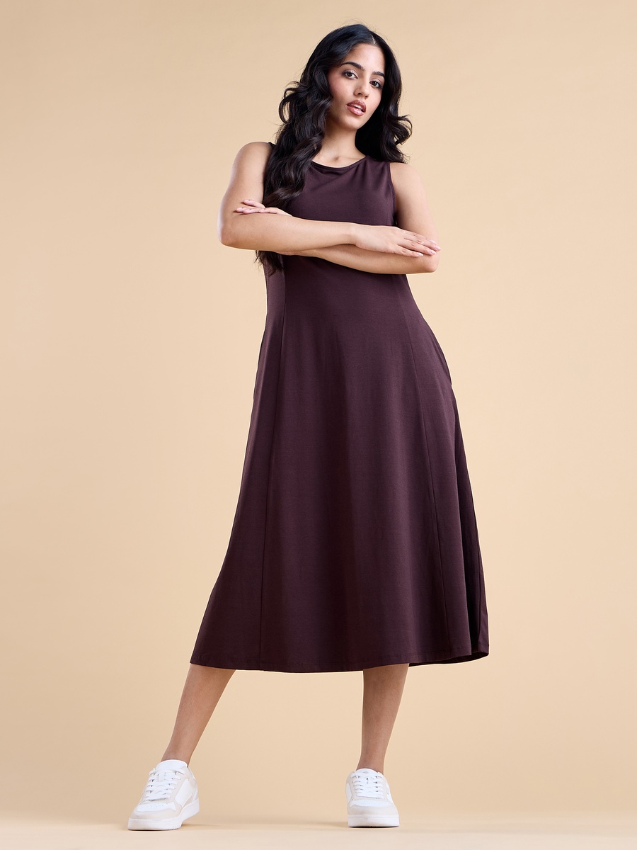 Sleeveless A-Line Dress with Pocket