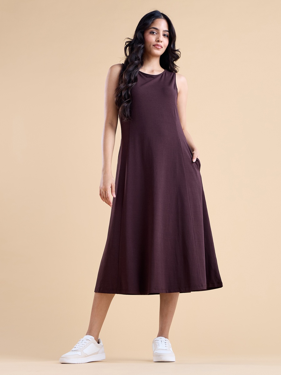 Sleeveless A-Line Dress with Pocket