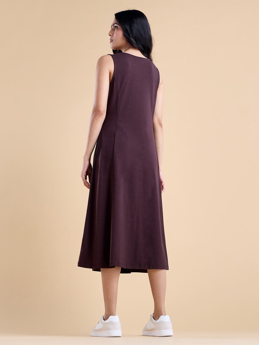 Sleeveless A-Line Dress with Pocket