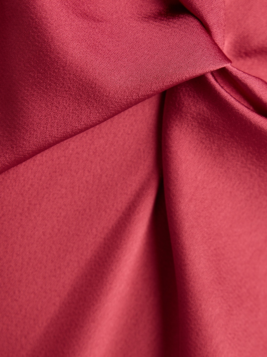 Plain Satin Dress with Knot Detail