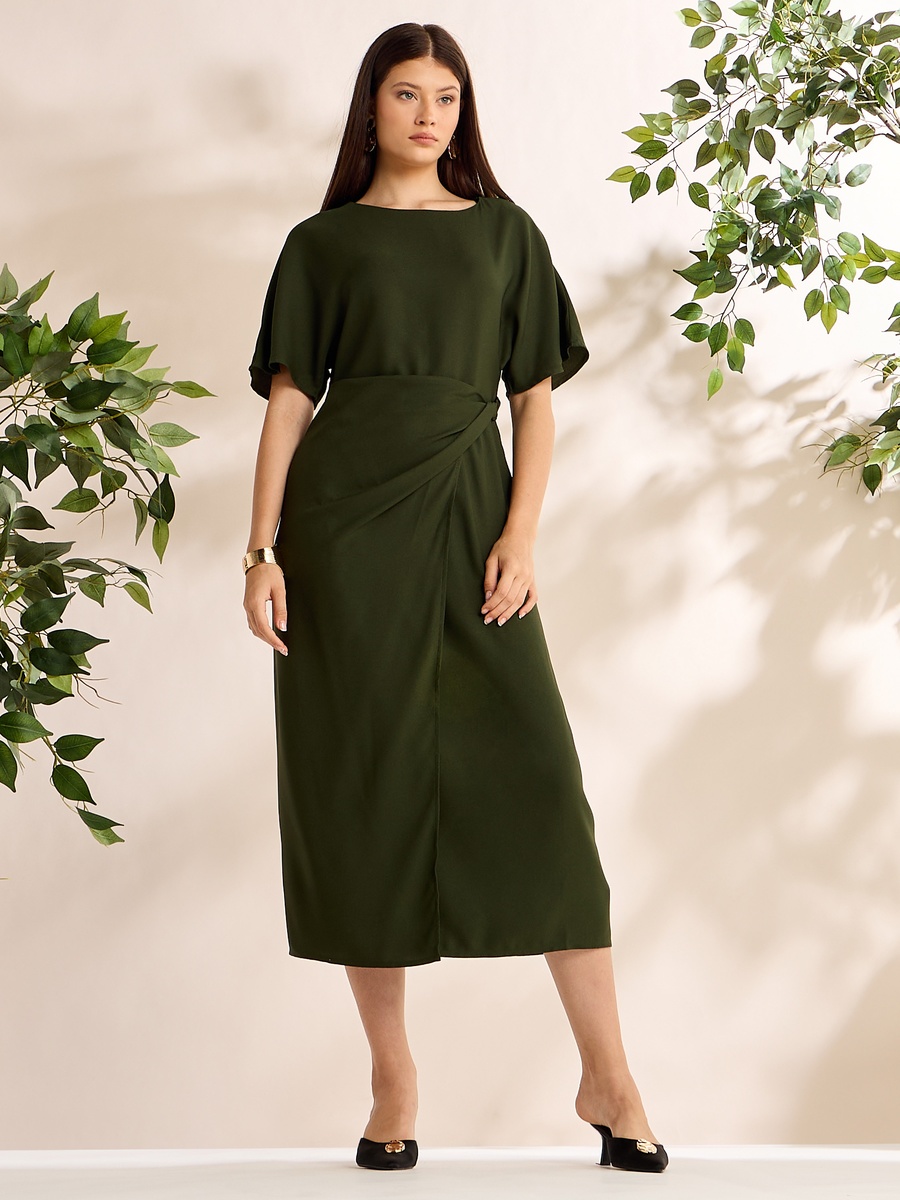 Plain Drape Dress