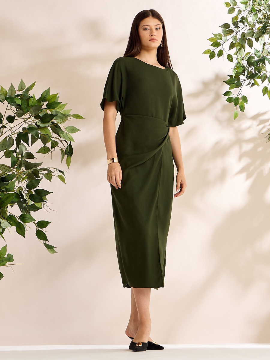 Plain Drape Dress