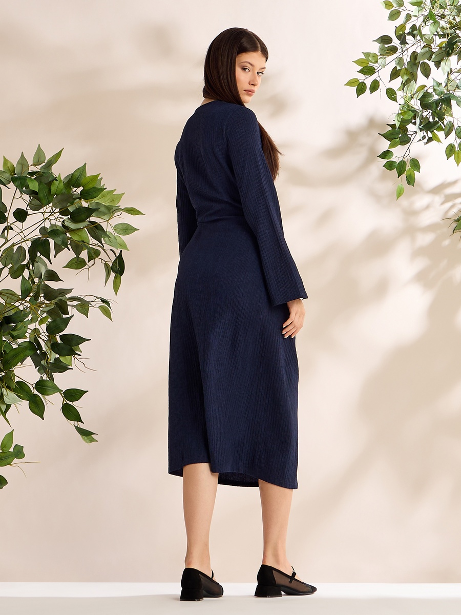 Textured V Neck Dress