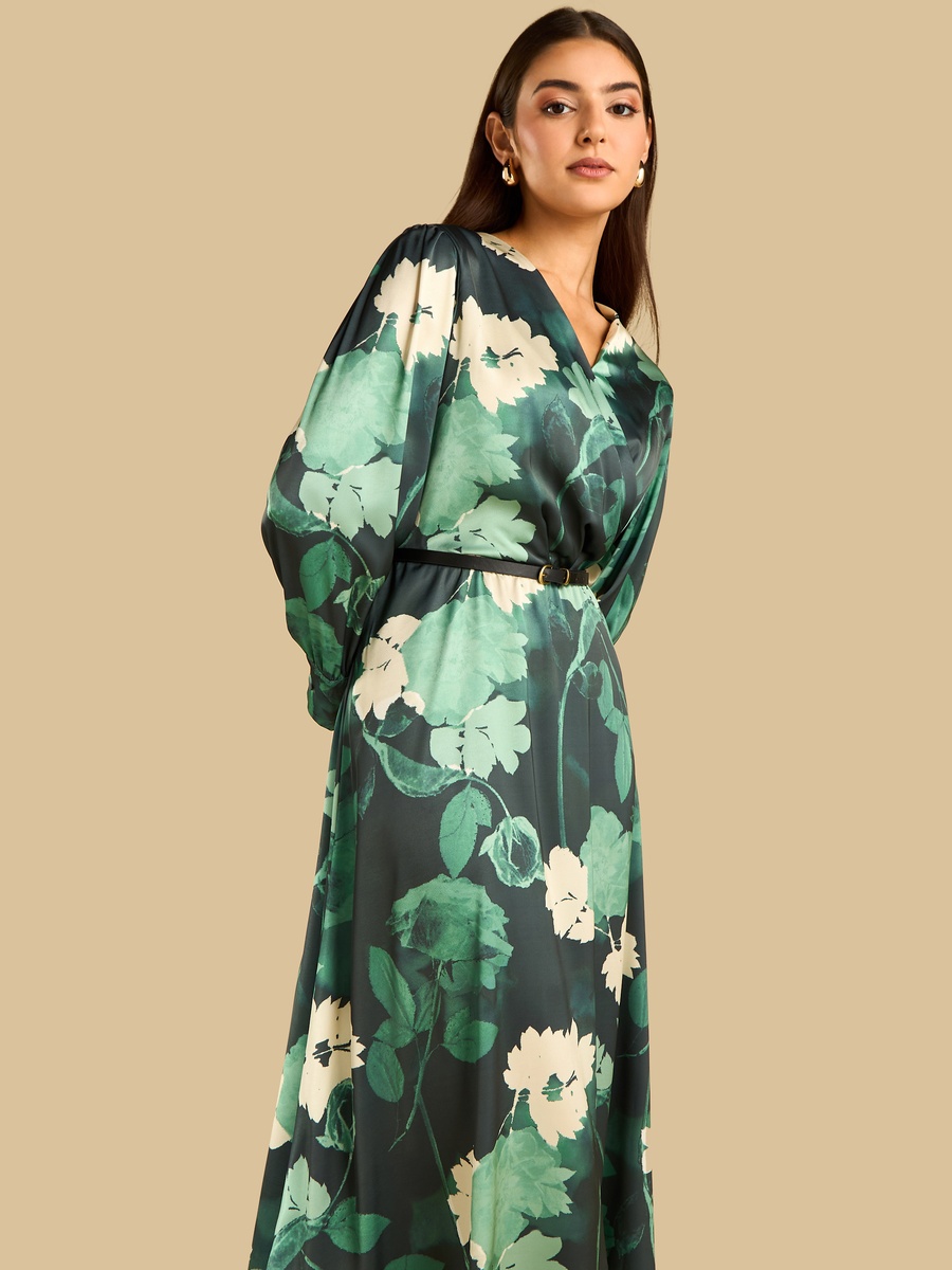 Floral Print Belted Wrap Dress