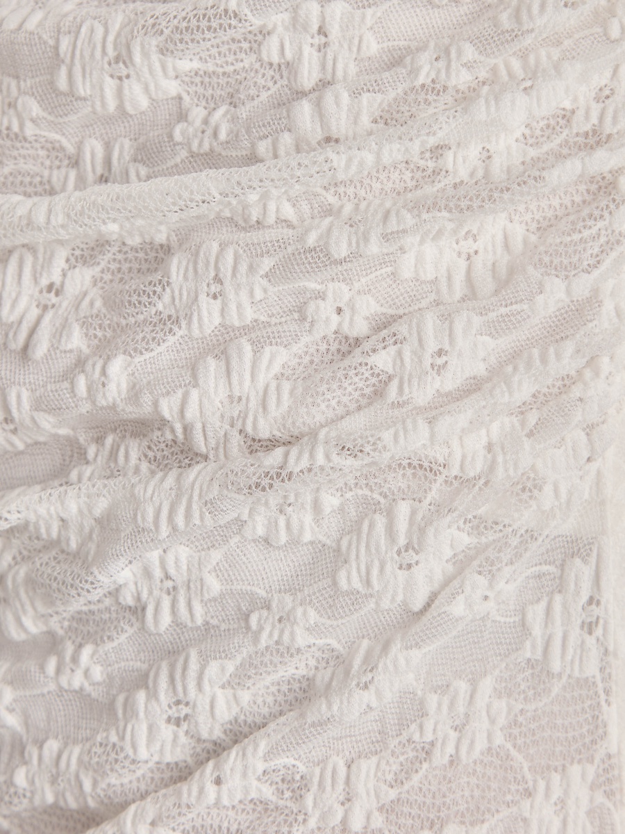 Lace Textured Dress with Asymmetrical Hemline