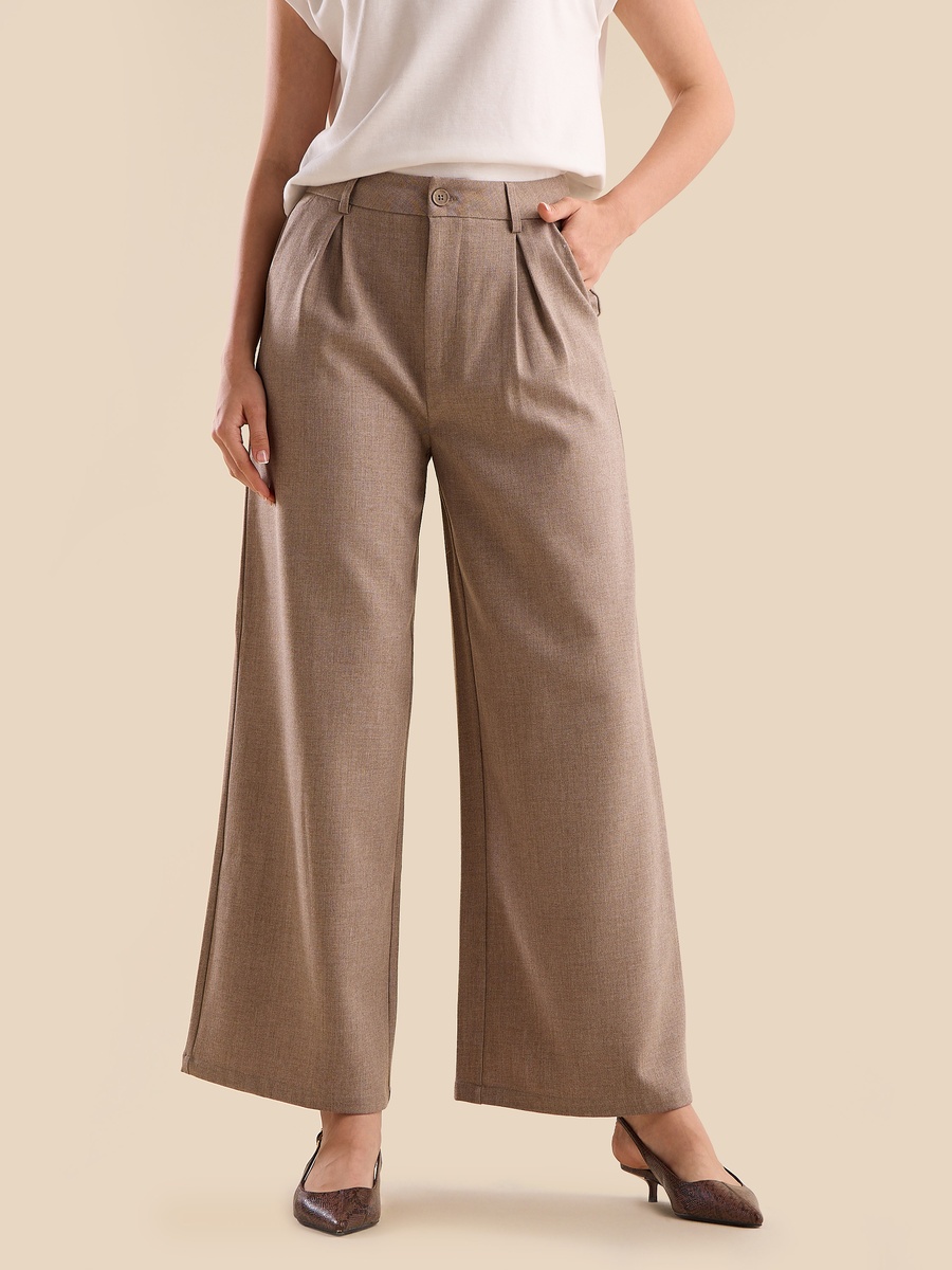 Pleated Wide Leg Pants