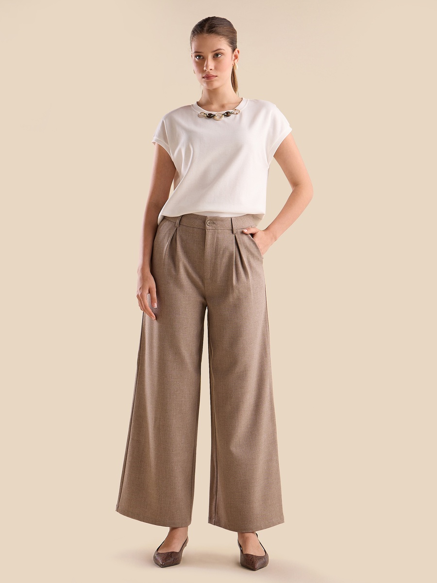 Pleated Wide Leg Pants