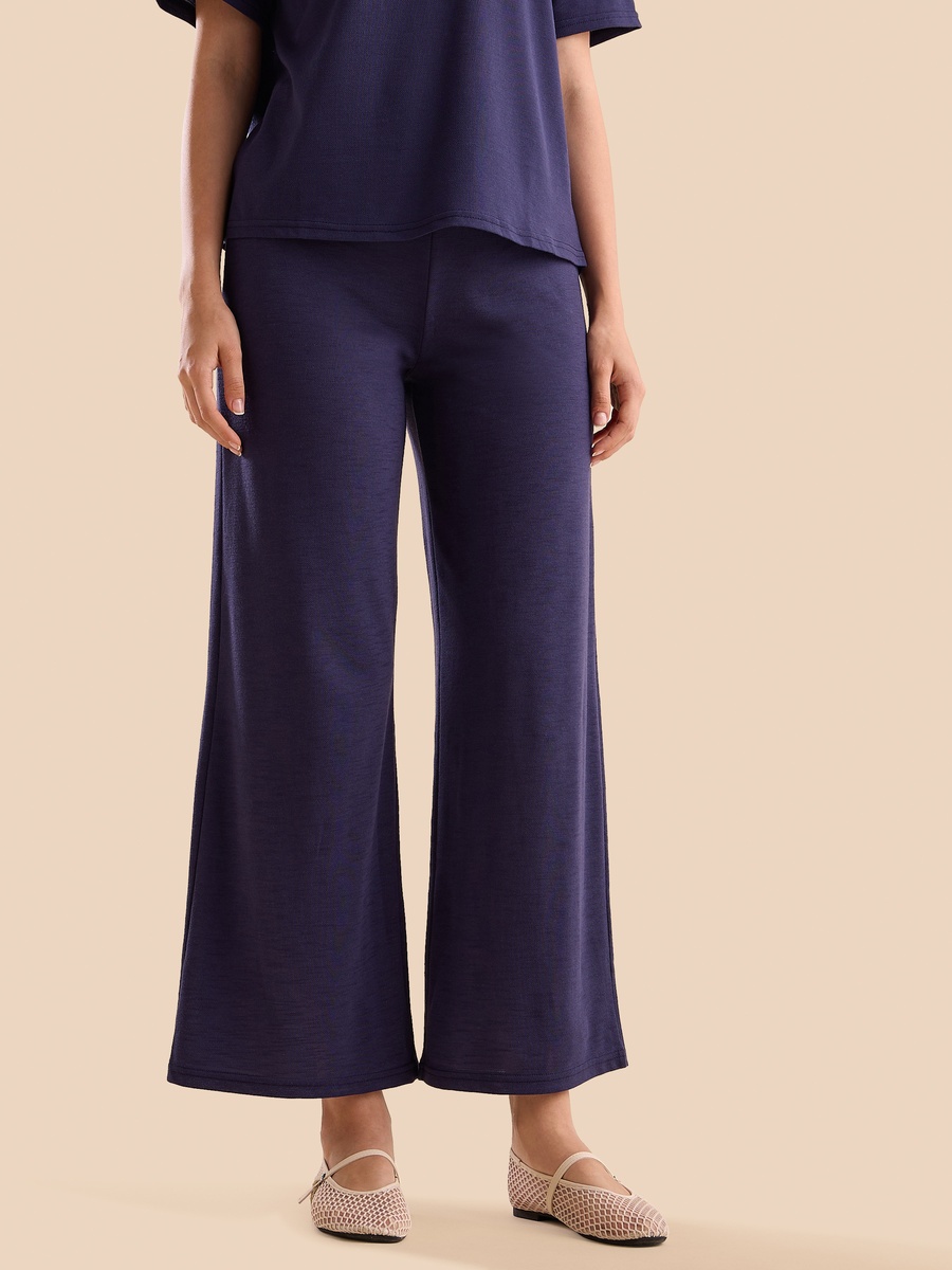 Linen Look Wide Leg Pants