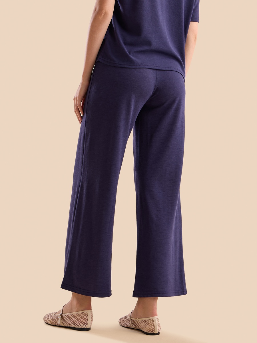 Linen Look Wide Leg Pants