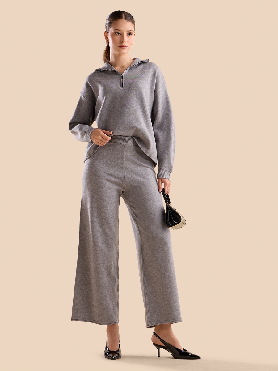 Plain Wide Leg Pants