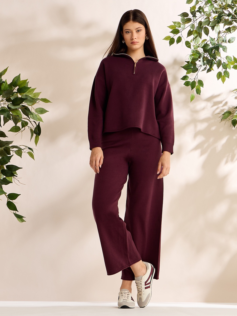 Plain Wide Leg Pants