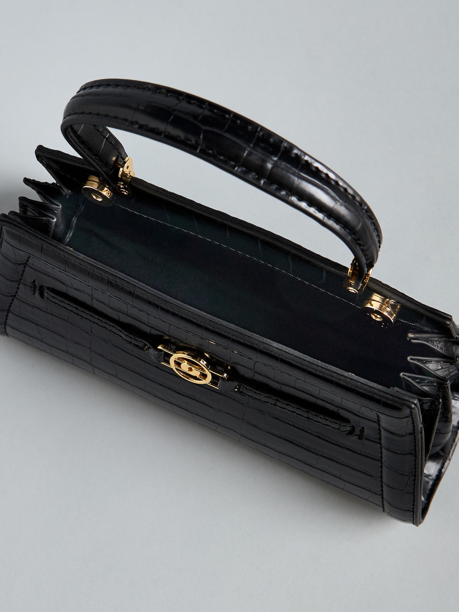 Textured Crossbody Bag with Top Handle