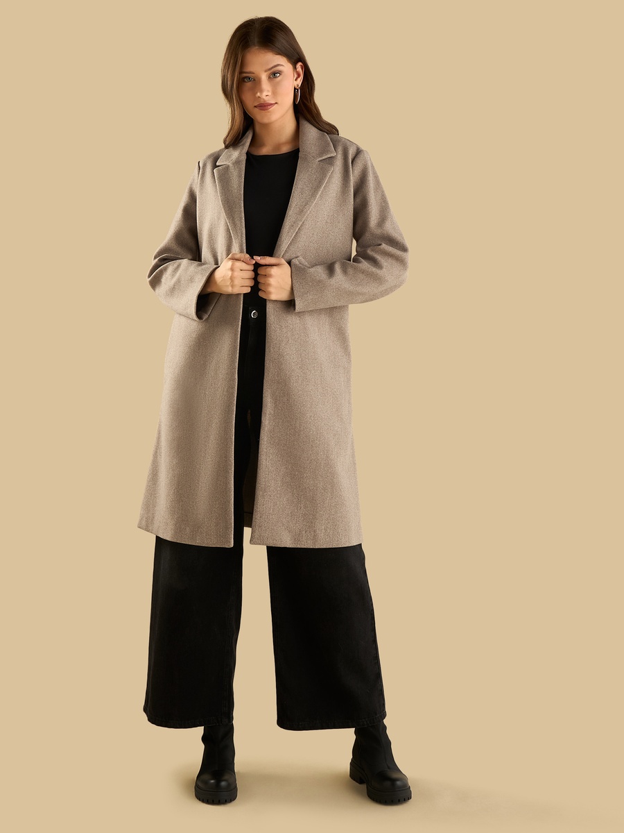 Plain Notch Lapel Coat