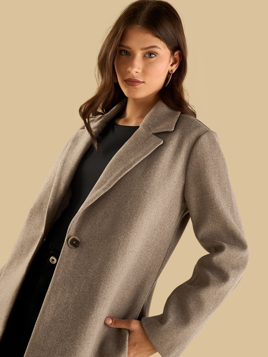 Plain Notch Lapel Coat