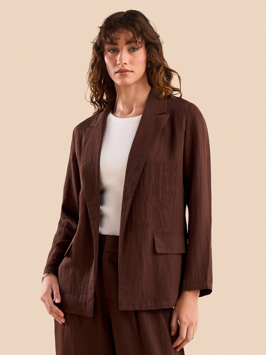 Crinkled Oversized Blazer