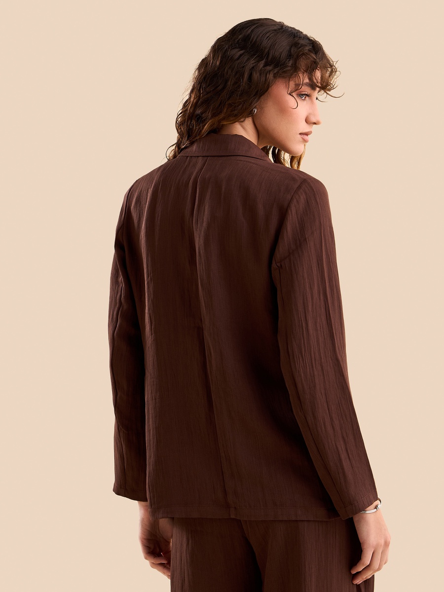 Crinkled Oversized Blazer