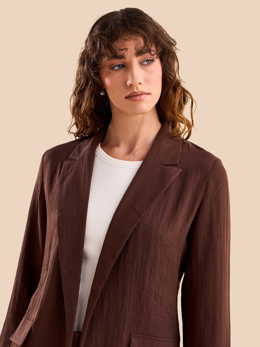 Crinkled Oversized Blazer