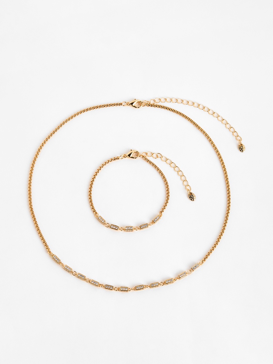 Embellished Necklace and Bracelet Set