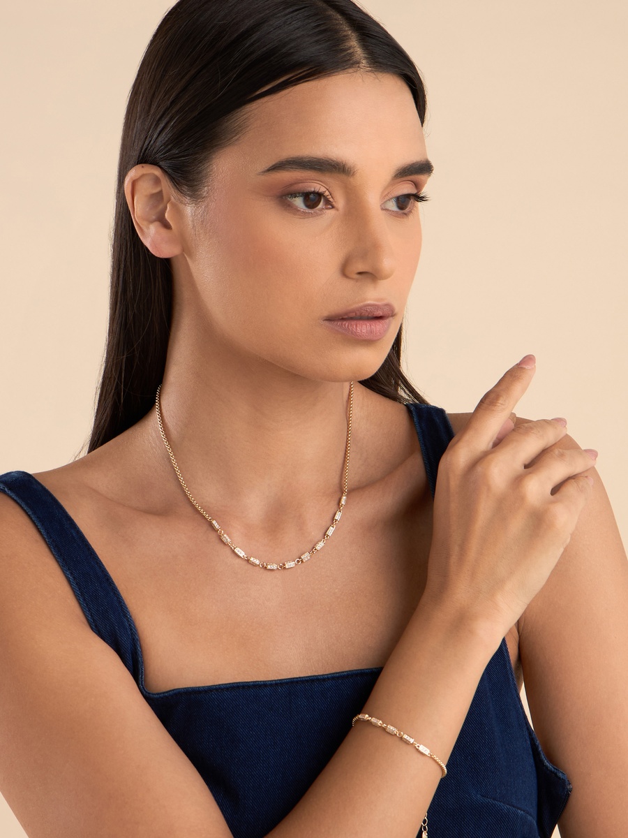 Embellished Necklace and Bracelet Set