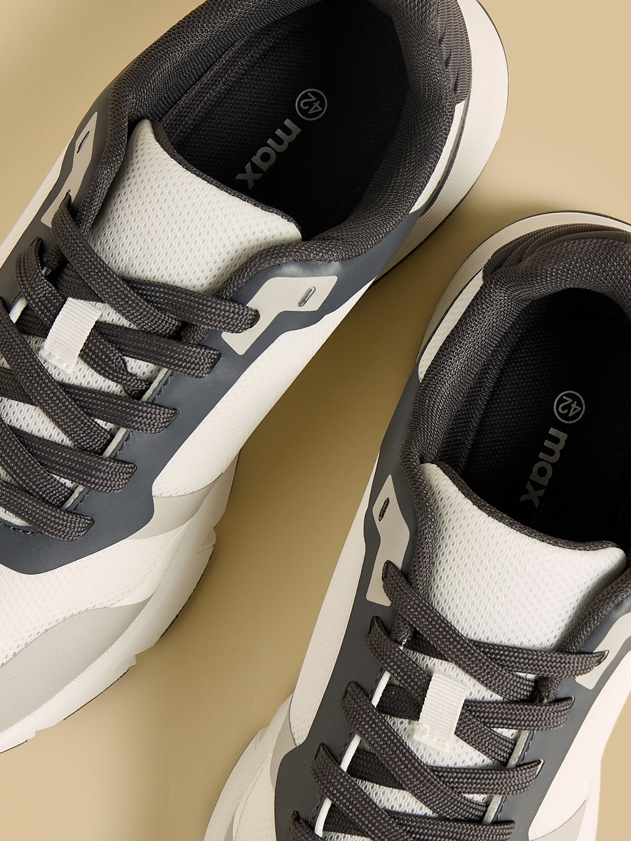 Men Color Block Lace-Up Sports Shoes