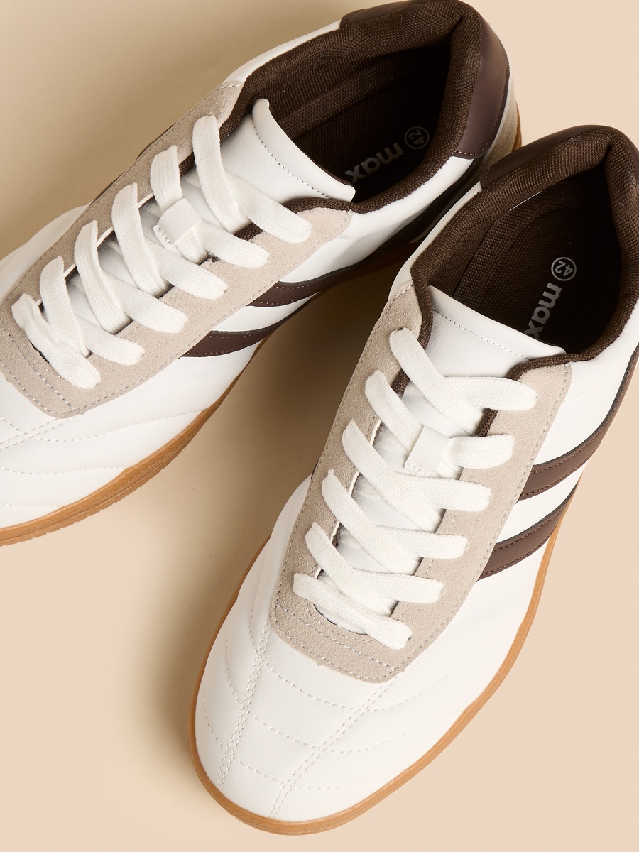 Panelled Lace-Up Sneakers