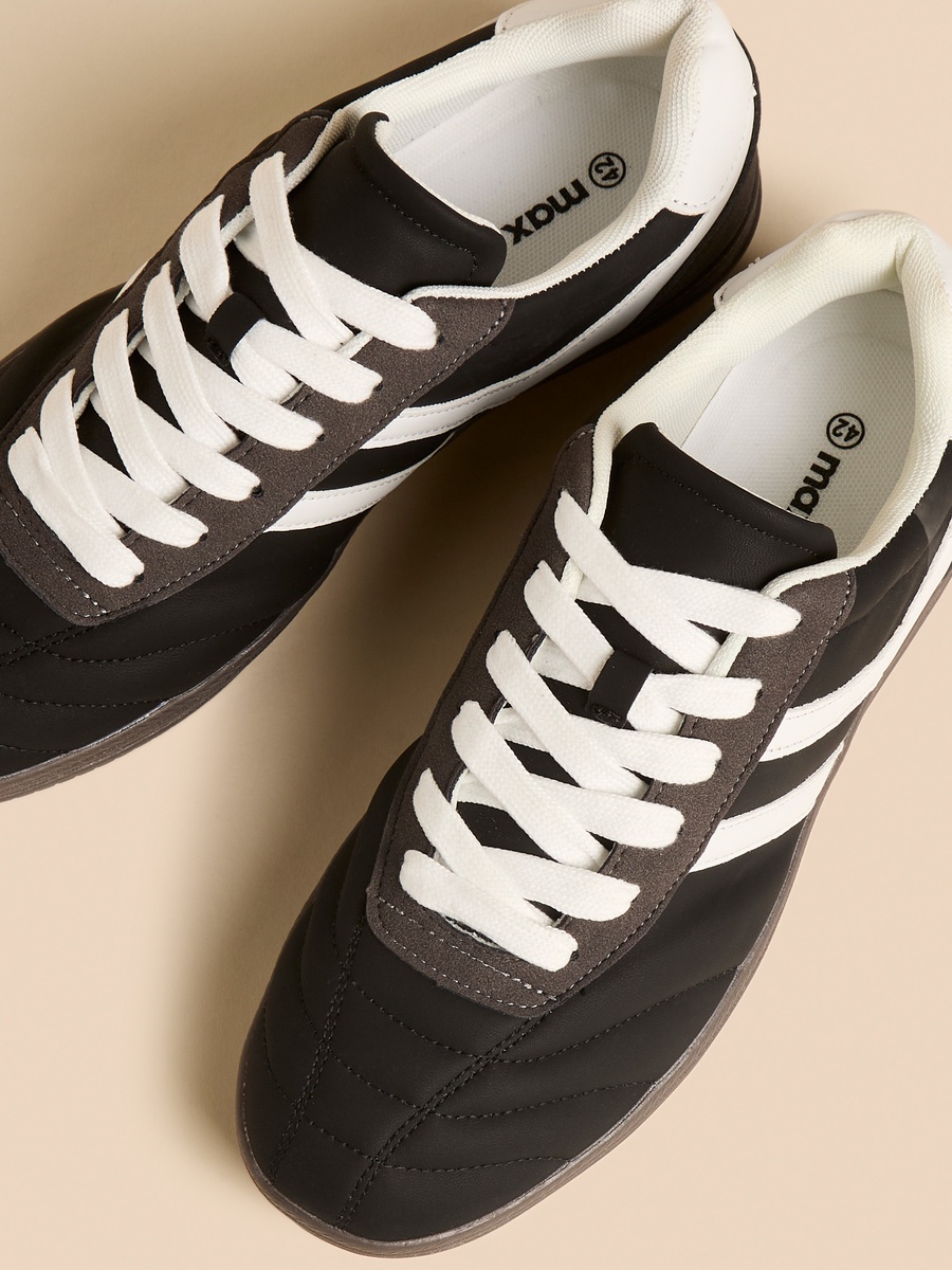Panelled Lace-Up Sneakers