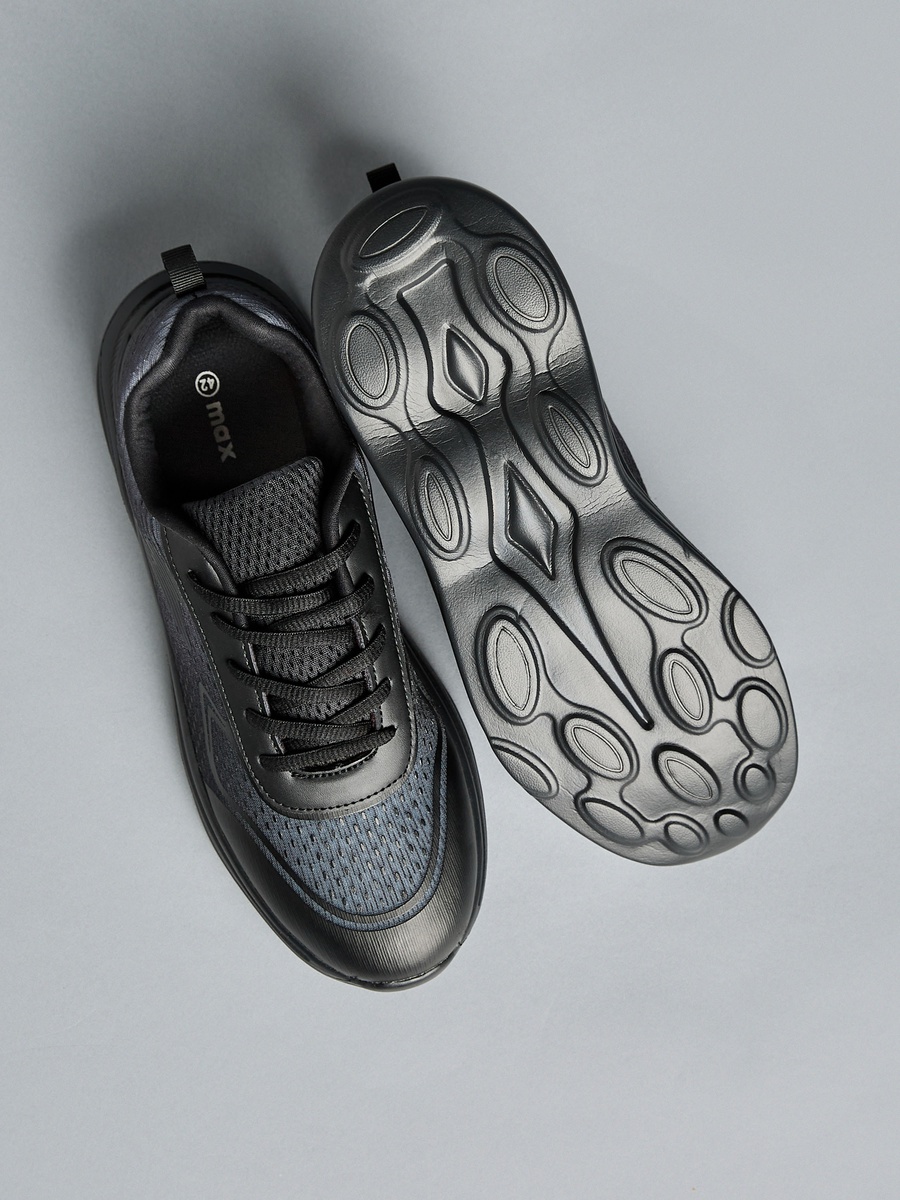 Textured Lace-Up Sports Shoes