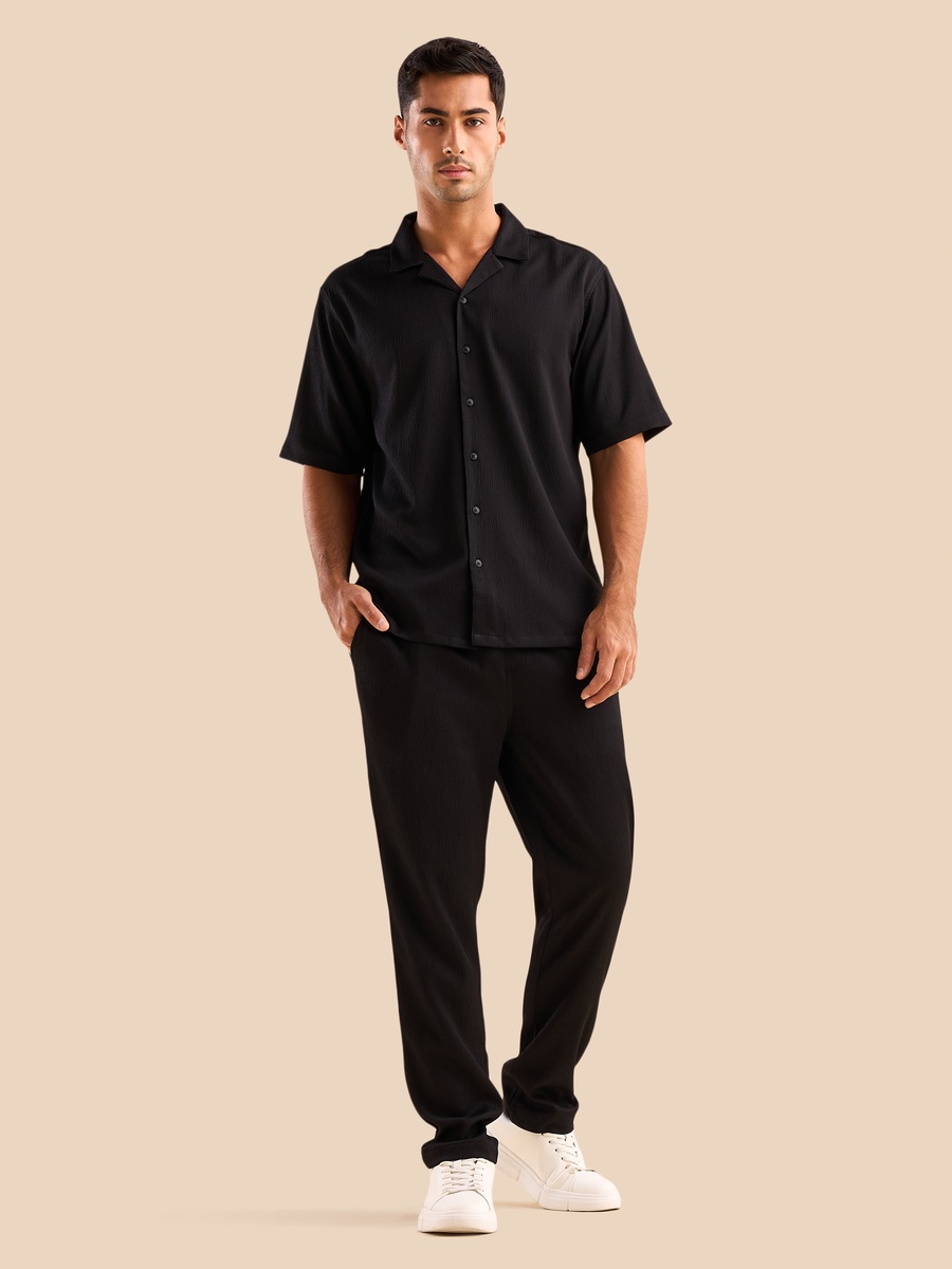 Textured Camp Collar Shirt
