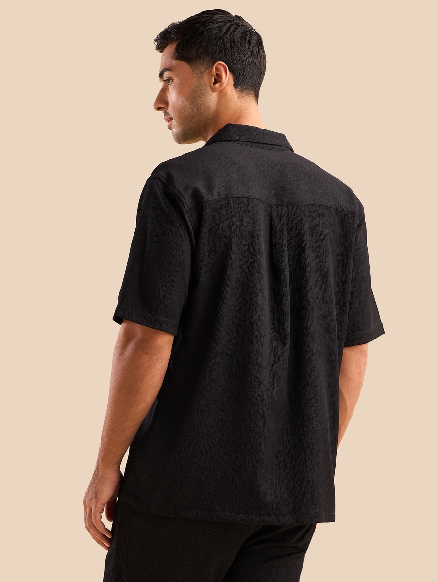Textured Camp Collar Shirt