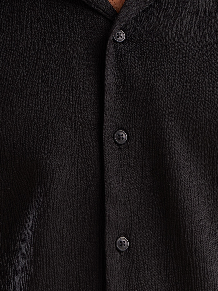 Textured Camp Collar Shirt