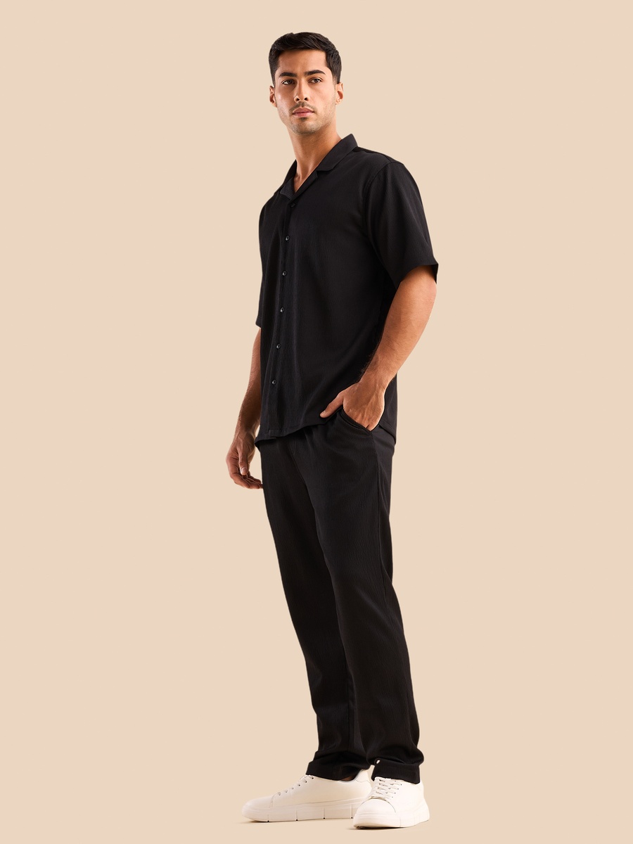 Textured Camp Collar Shirt