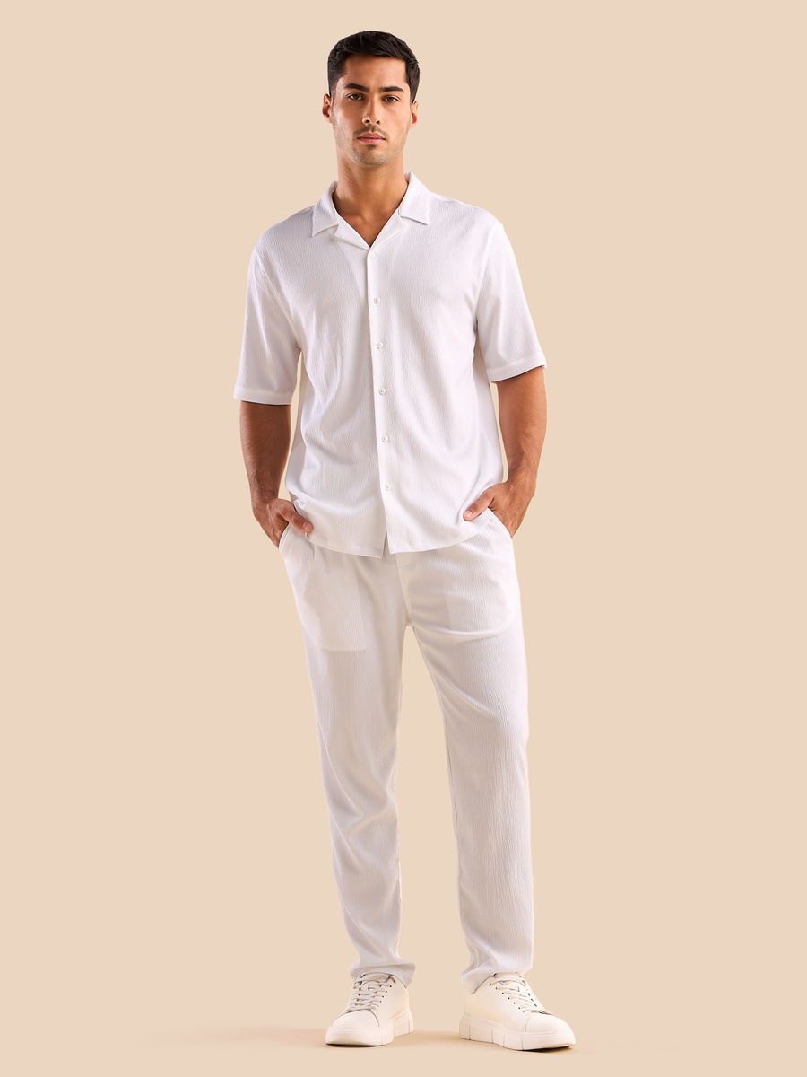 Textured Camp Collar Shirt