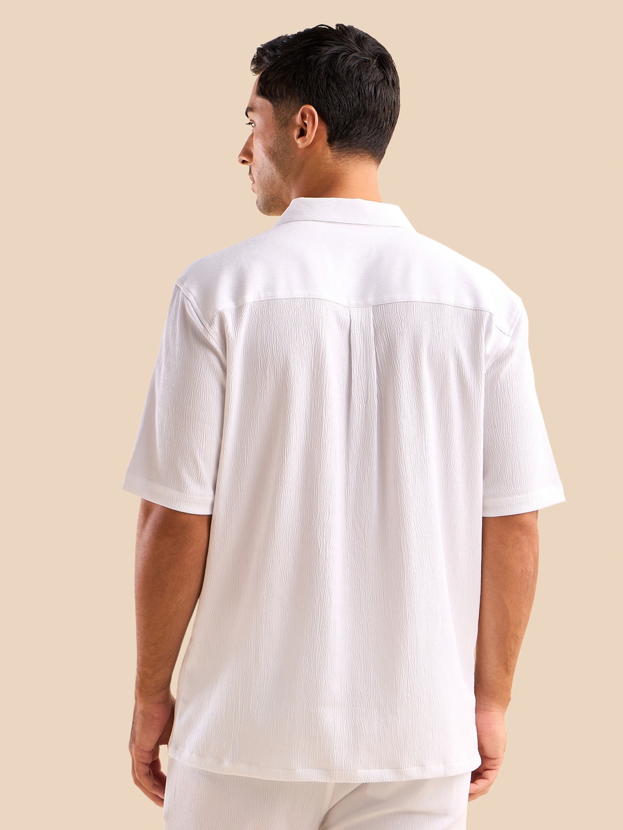 Textured Camp Collar Shirt