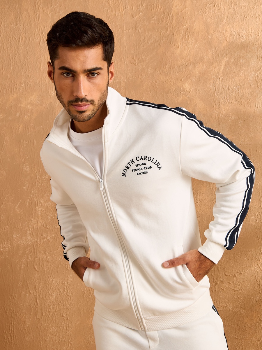 Tape Accent Zip Through Jacket