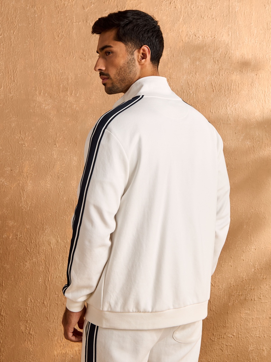 Tape Accent Zip Through Jacket