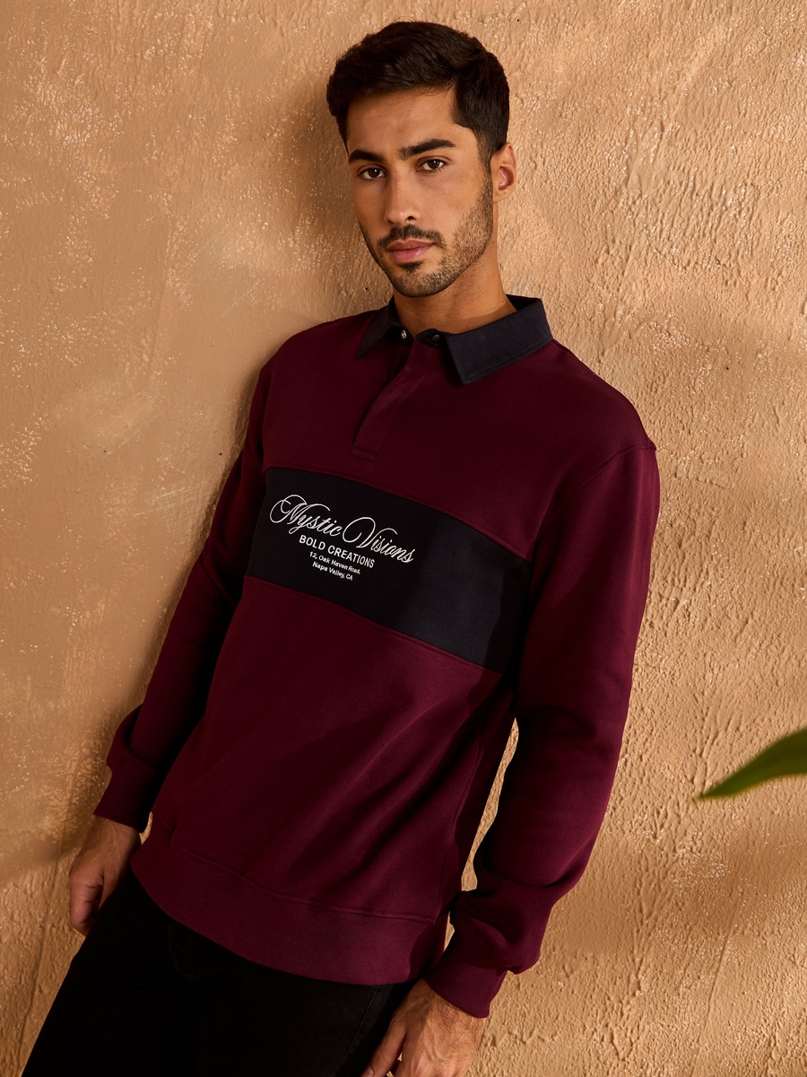 Panelled Polo Sweatshirt
