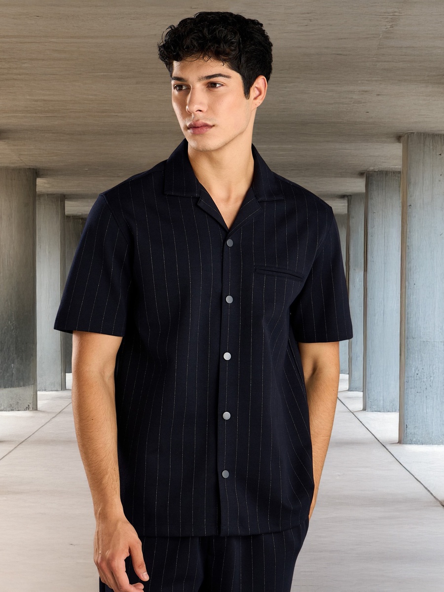 Striped Resort Collar Shirt