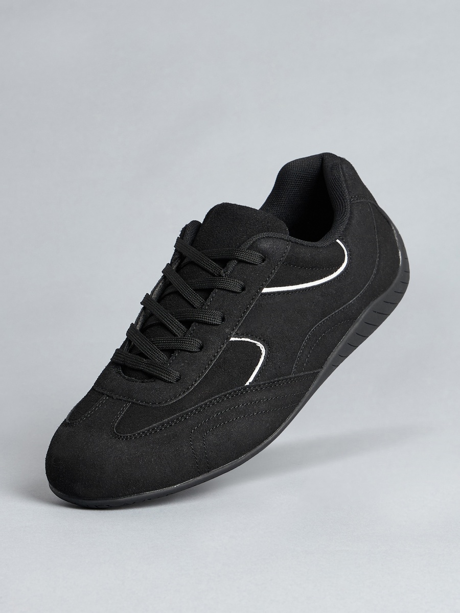 Panelled Lace-Up Sports Shoes
