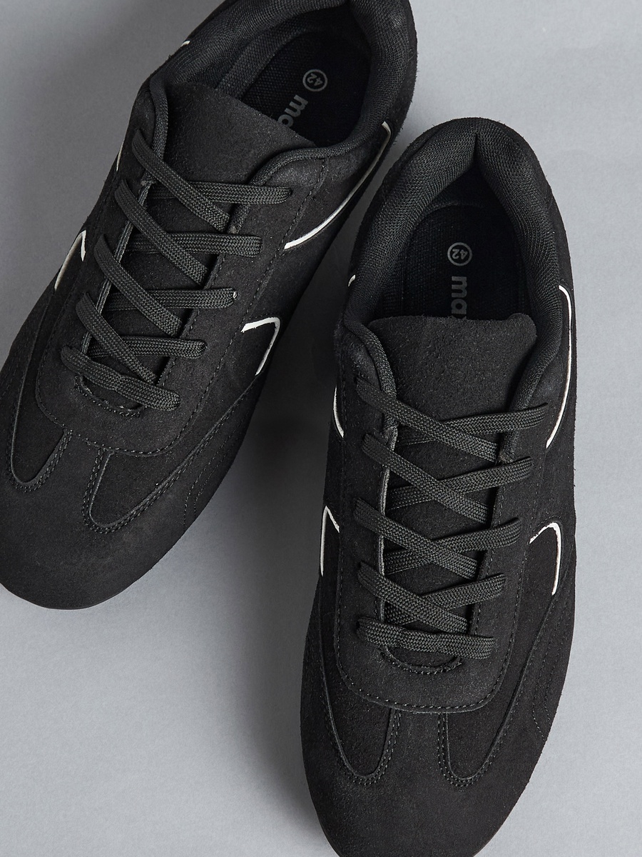 Panelled Lace-Up Sports Shoes