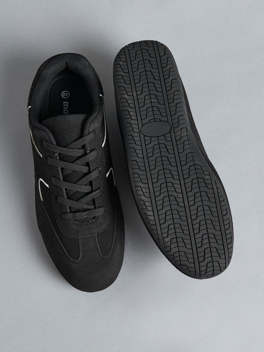 Panelled Lace-Up Sports Shoes