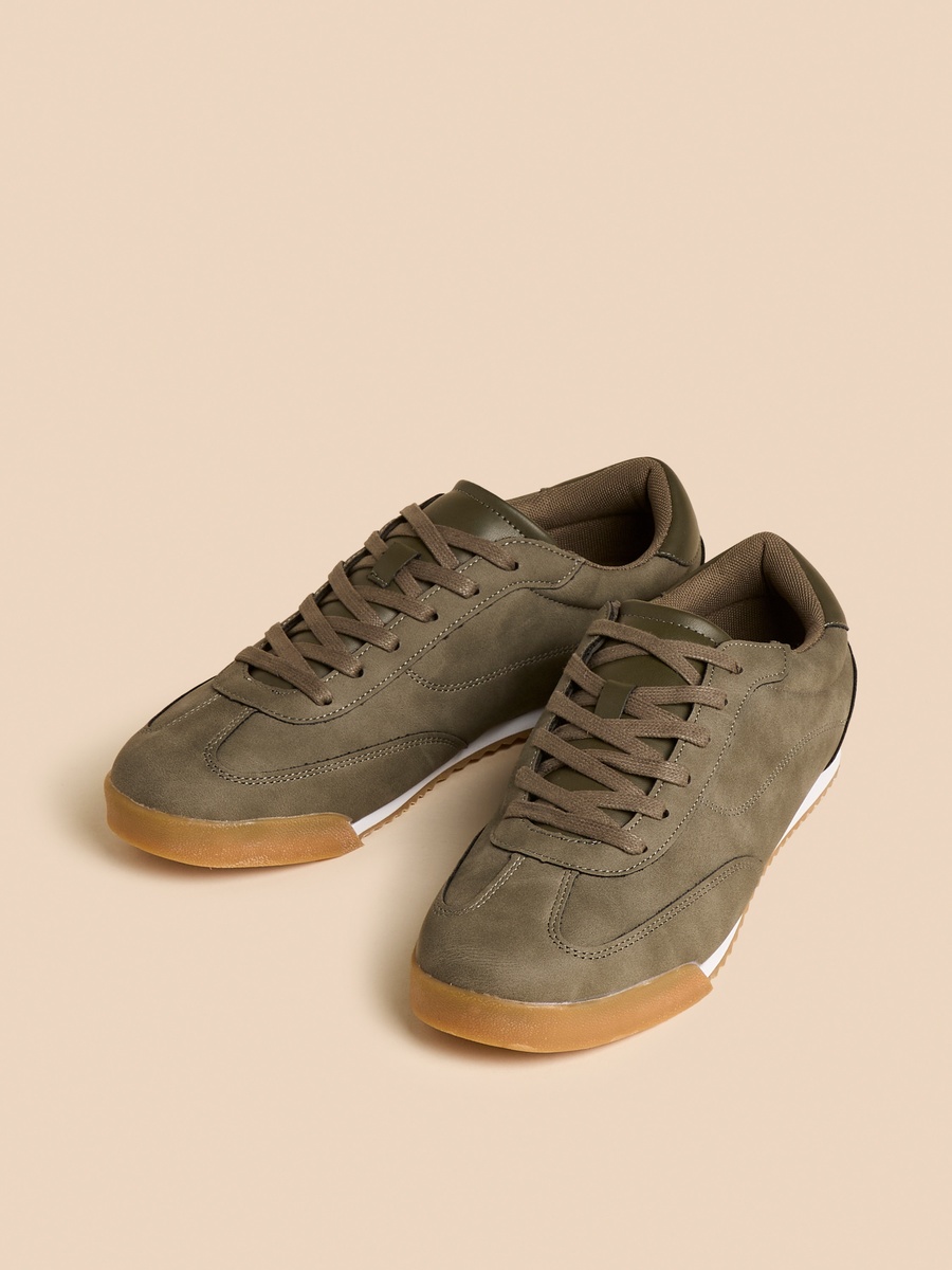 Panelled Lace-Up Sneakers