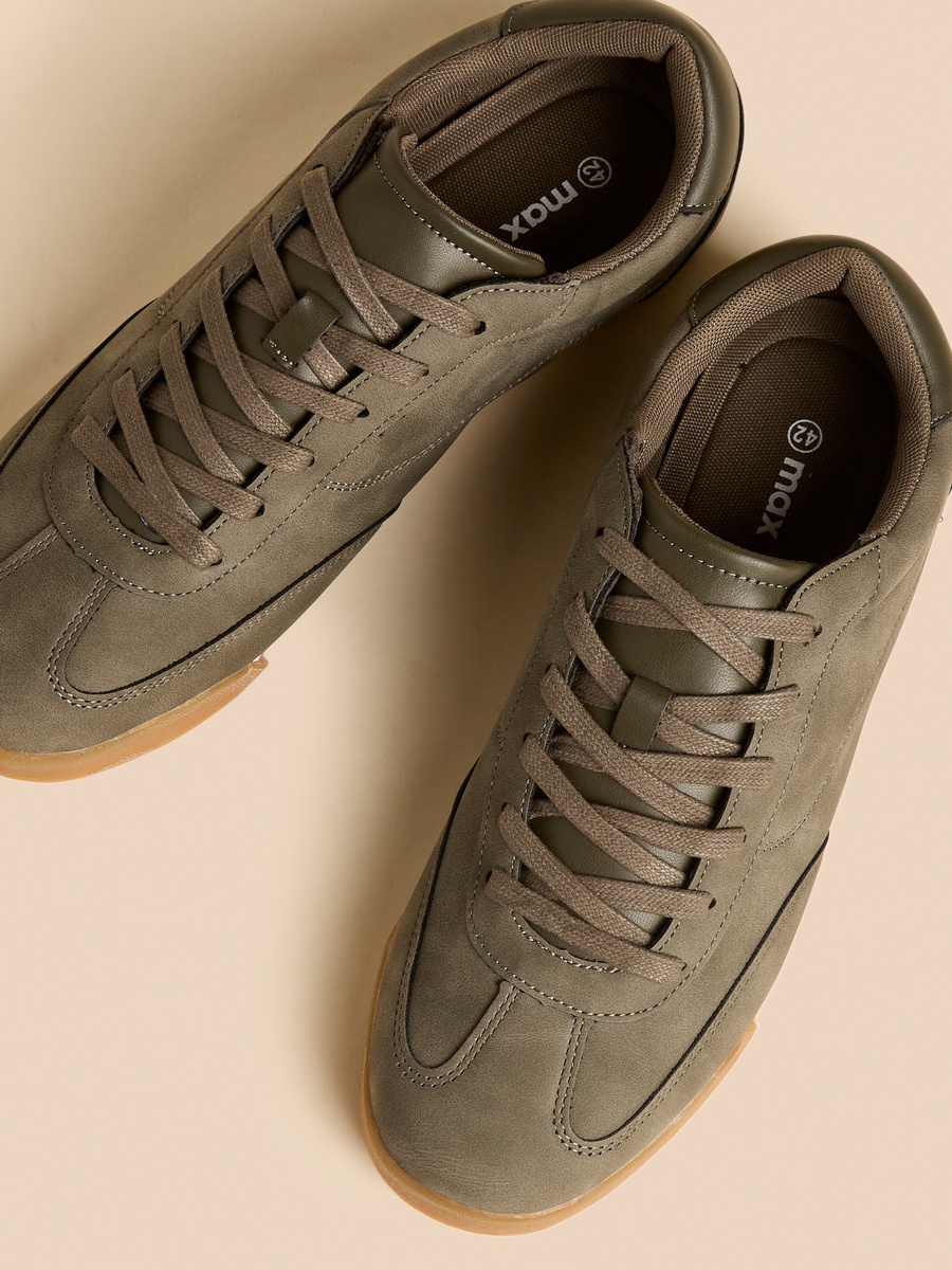 Panelled Lace-Up Sneakers
