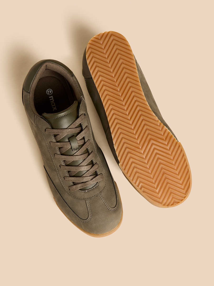 Panelled Lace-Up Sneakers
