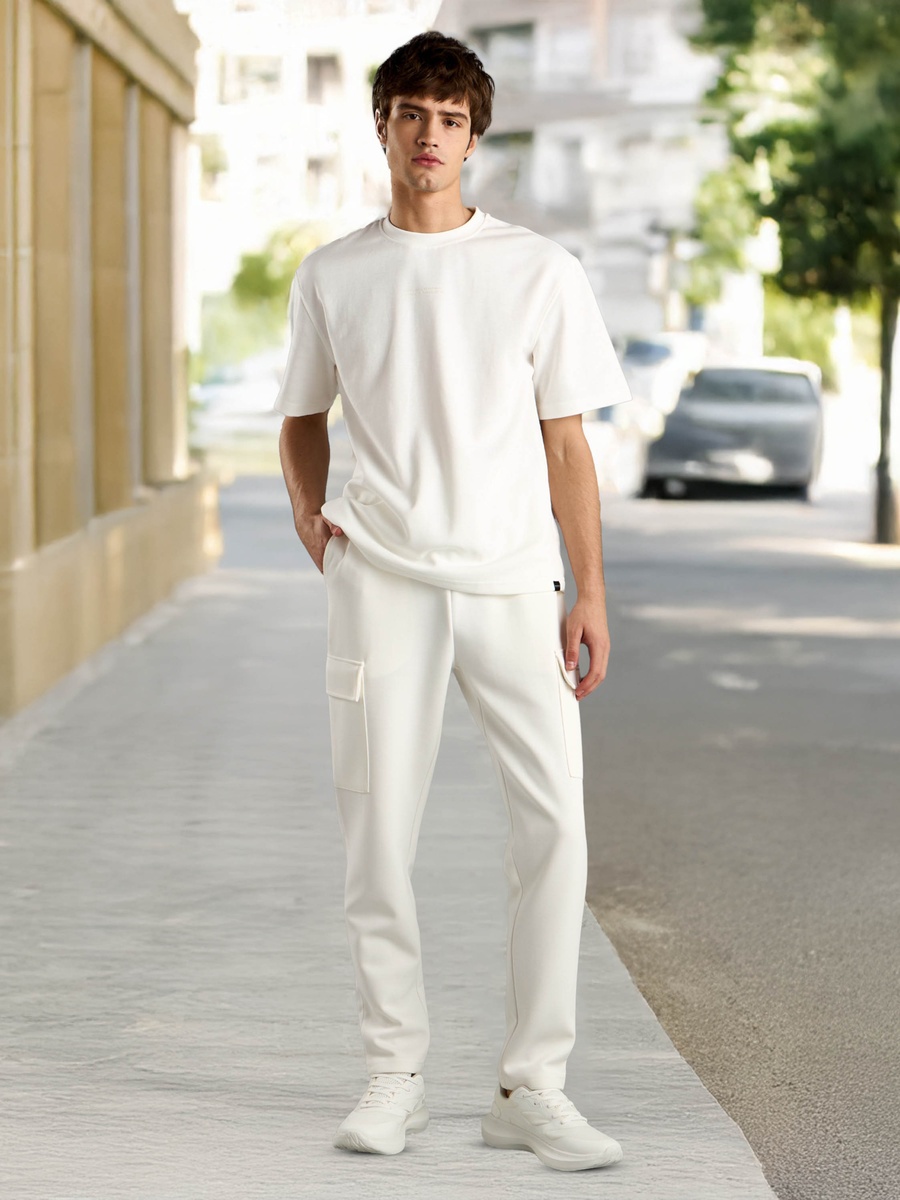 Plain Interlock Cargo Pull On Pants