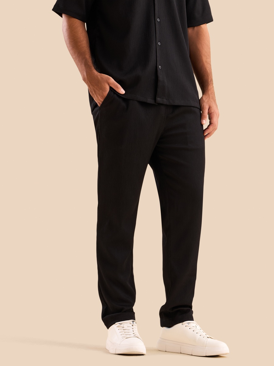 Textured Regular Fit Pants