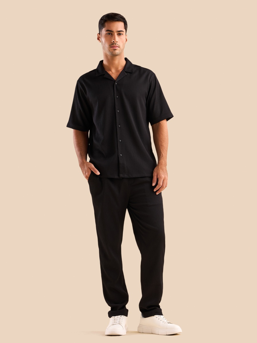 Textured Regular Fit Pants