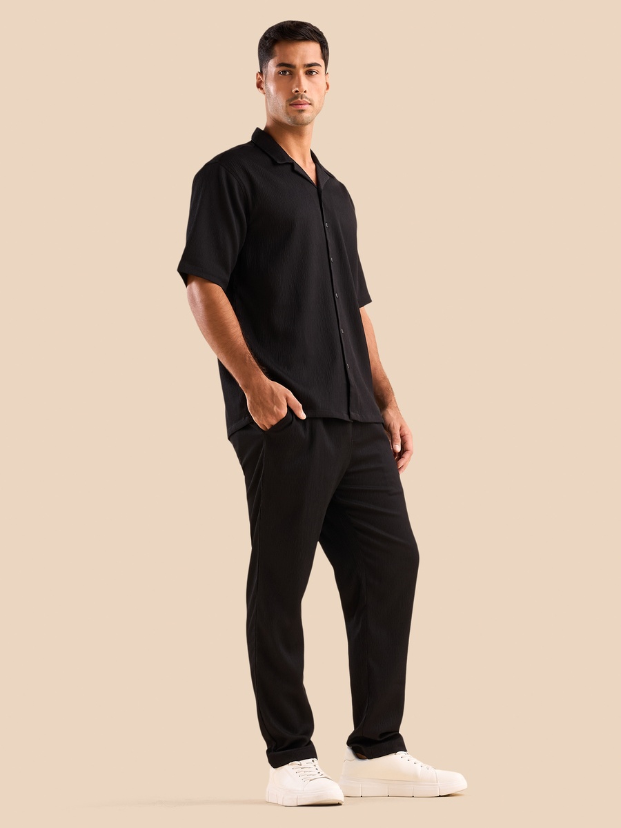 Textured Regular Fit Pants