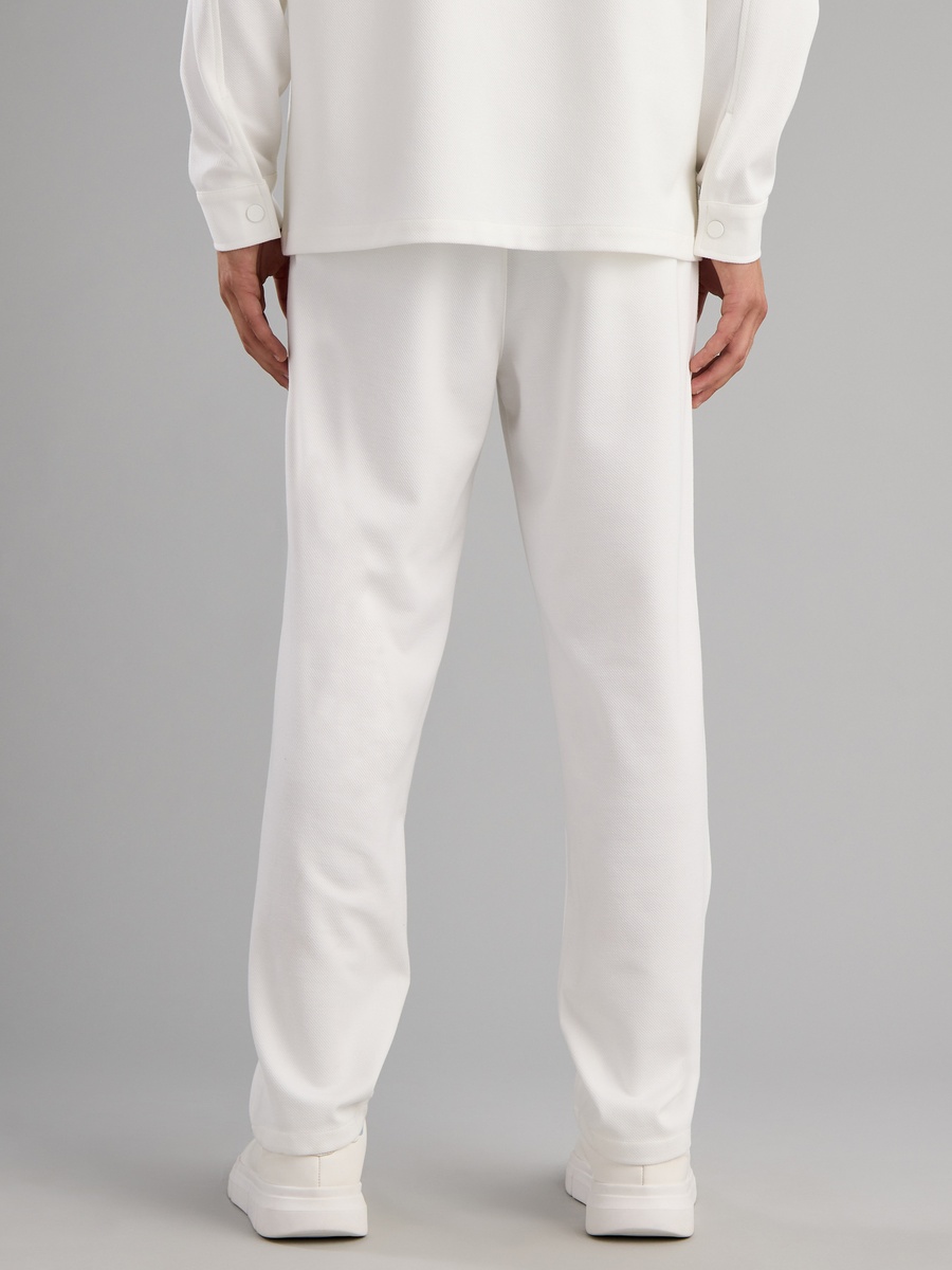 Textured Twill Pants with Drawstring Closure