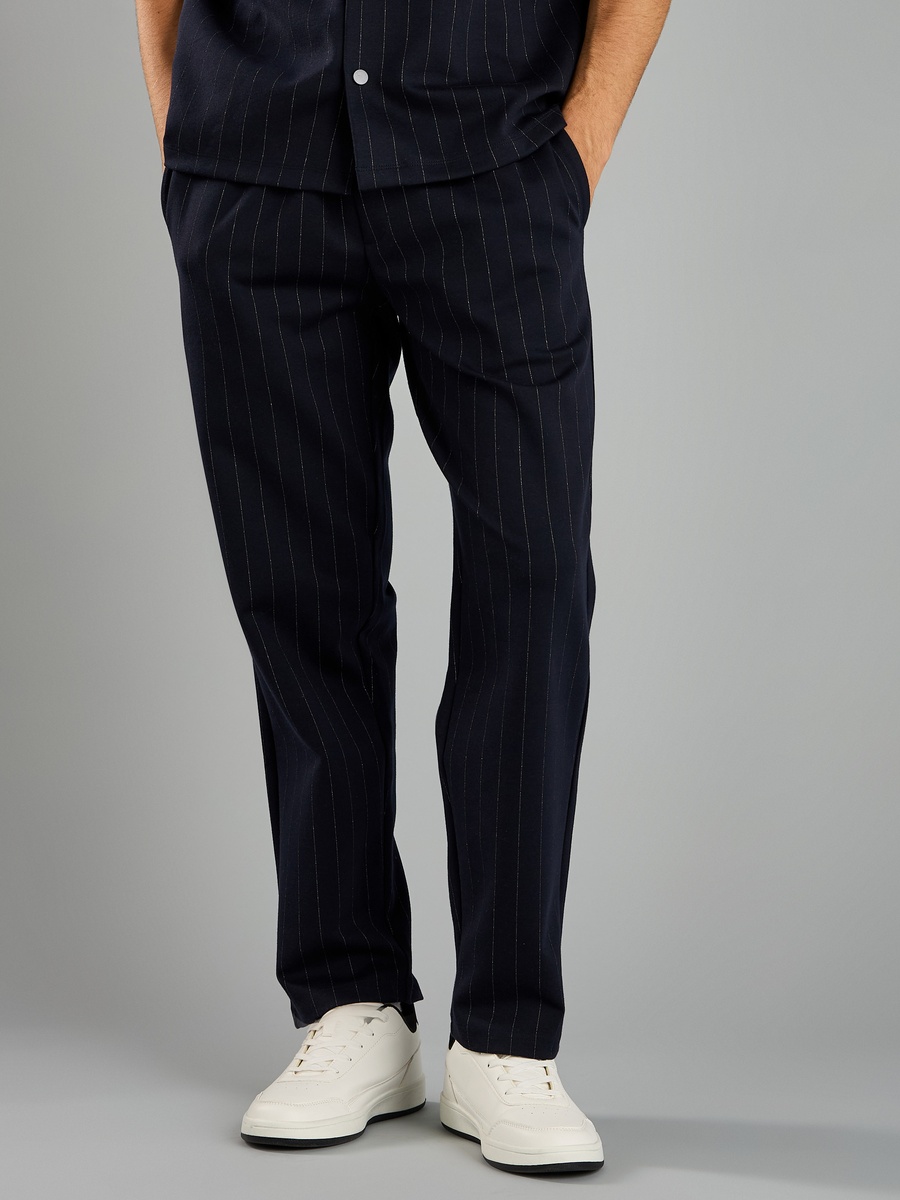 Striped Mid-Rise Pants